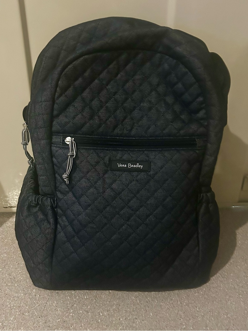 Vera Bradley Dark Grey metallic Quilted Daypack Backpack